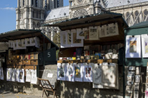 travelling, paris, france, notredame, street vendors, antiques, souvenirs