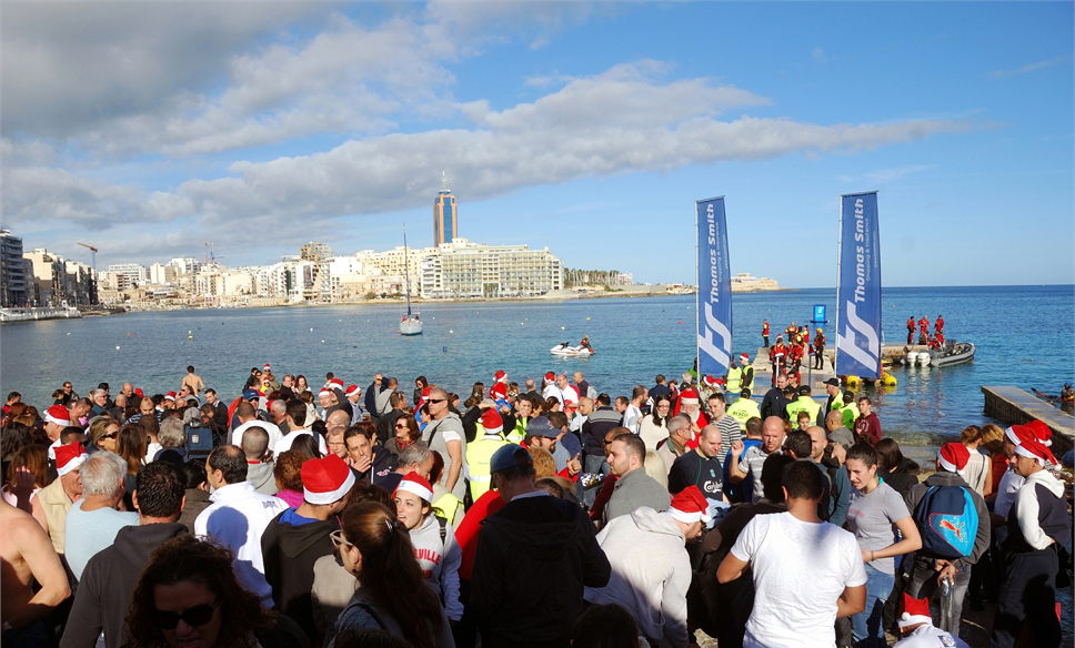 charity swim, malta, december, thomas smith