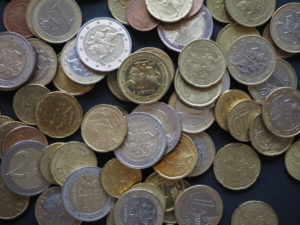 euros, money, coins, change, car