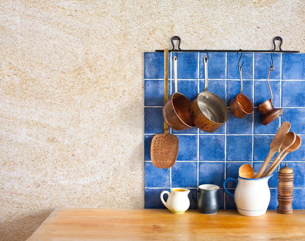 modern kitchen, rustic kitchen design, utensils on kitchen cupboard, homeowners, contents insurance