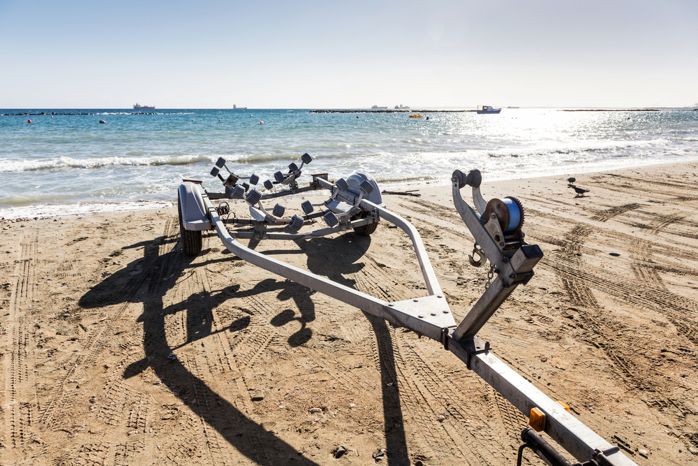 boat trailer, boat, sea, summer