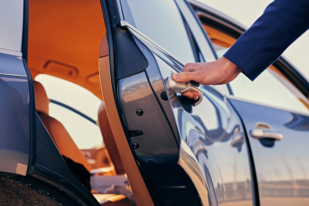 car door opened to release heat