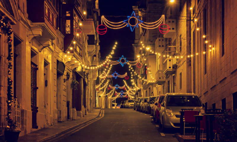 street lights christmas in malta