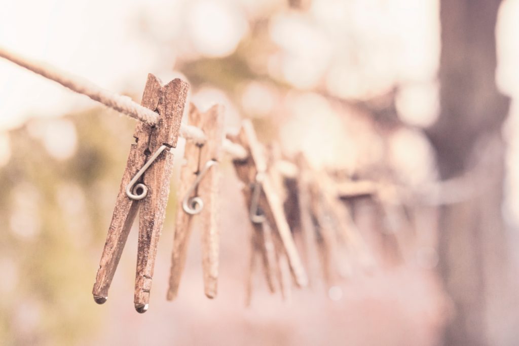 drying clothes on a clothes line