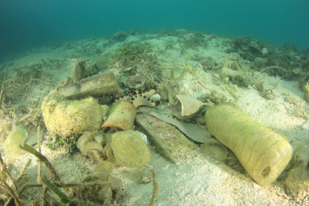 plastic on the sea floor