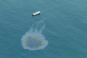 oil spilled from boat