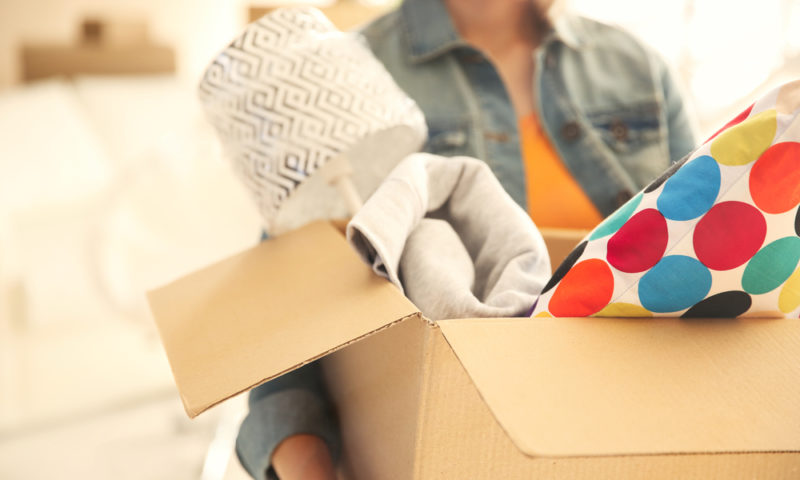 woman moving into new apartment